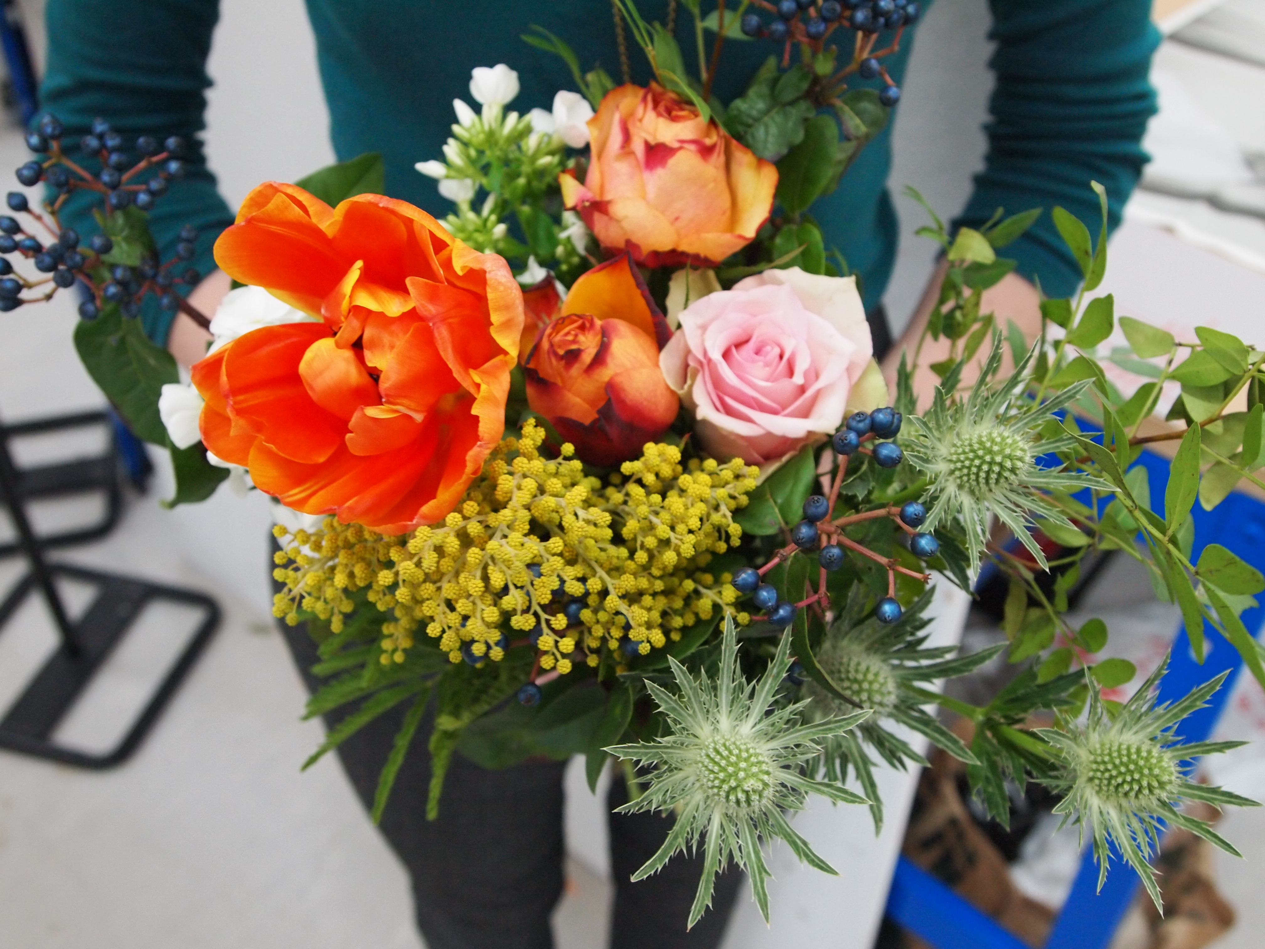 I bought this beautiful orange bouquet from a sweet florist in Bath, Green park station